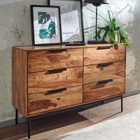 Modernes Sideboard aus Sheesham Massivholz sechs Schubladen von Möbel4Life