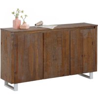 Modernes Sideboard in Kiefer dunkel Bügelgestell aus Metall von Möbel4Life