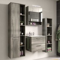 Modernes Waschplatz Set mit Spiegelschrank Waschbecken inklusive (vierteilig) von Möbel4Life