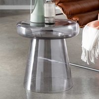 Mundgeblasener Glastisch in Grau transparent 39 cm hoch von Möbel4Life