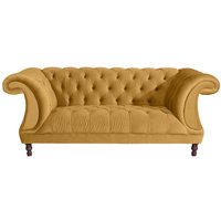 Neo Barock Sofa gelb aus Samtvelours Vierfußgestell aus Holz von Möbel4Life