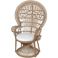 Rattan Thron Sessel in Grau gewischt Landhausstil von Möbel4Life