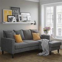 Polsterecke Grau modern mit drei Sitzplätzen 207 cm breit von Möbel4Life