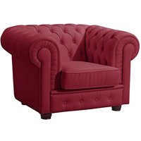 Polstersessel Rot Leder im Chesterfield Look das Wohnzimmer von Möbel4Life