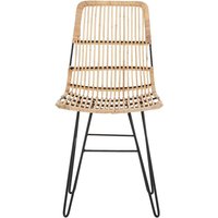Rattan Stühle in Beige Metallgestell (2er Set) von Möbel4Life