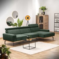 Relaxcouch Ecke in Dunkelgrün Cord verstellbarer Rückenlehne von Möbel4Life