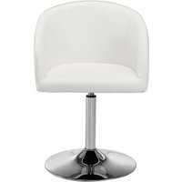 Retro Esstisch Stuhl in Weiß und Chromfarben Tellerfuß von Möbel4Life