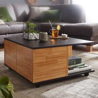 Rollbarer Wohnzimmer Tisch in Anthrazit und Eiche Optik 70 cm breit von Möbel4Life
