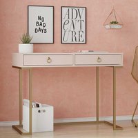 Rosa Schreibtisch in modernem Design Metall Bügelgestell von Möbel4Life