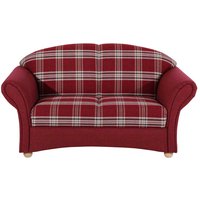Rot kariertes Sofa mit zwei Sitzplätzen Landhausstil von Möbel4Life