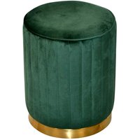 Samt Sitzpouf in Grün und Goldfarben Retrostil von Möbel4Life