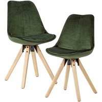 Schalen Esszimmer Stühle in Grün Samt modern (2er Set) von Möbel4Life