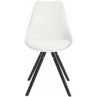 Schalen Esszimmerstühle in Weiß und Schwarz Massivholzgestell (2er Set) von Möbel4Life