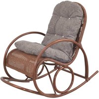 Schaukelsessel mit Kissen aus Rattan und Webstoff Landhausstil von Möbel4Life