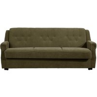 Schlafsofa Dunkelgrün Stoff im klassischen Stil 207 cm breit von Möbel4Life