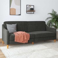 Schlafsofa mit Klappmechanik in Grau Webstoff 42 cm Sitzhöhe von Möbel4Life