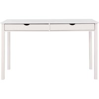 Schreibtisch aus Kiefer Massivholz Weiß lackiert zwei Schubladen von Möbel4Life