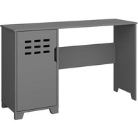 Schreibtisch aus MDF in Grau lackiert Knieraumblende von Möbel4Life