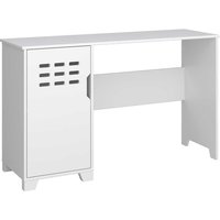 Schreibtisch aus MDF weiß lackiert Knieraumblende von Möbel4Life