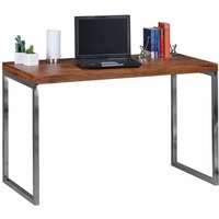 Schreibtisch aus Sheesham Massivholz Metall verchromt von Möbel4Life