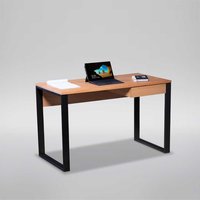 Schreibtisch mit Schublade in Kernbuchefarben Schwarz von Möbel4Life