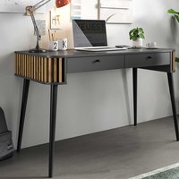 Schreibtisch mit Schubladen in Grau Wildeichefarben von Möbel4Life