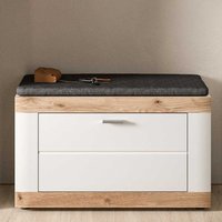 Schuhbank in Weiß und Wildeiche Holzoptik mit oder ohne Polster von Möbel4Life