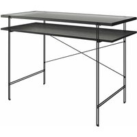 Schwarzer Schreibtisch aus Metall Strukturglasplatte von Möbel4Life