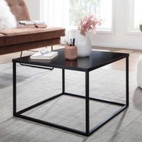 Schwarzer Sofatisch im Industrie und Loft Stil quadratischer Tischplatte von Möbel4Life