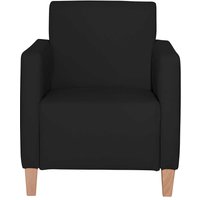 Schwarzer Wohnzimmer Sessel aus Kunstleder Buche Massivholz von Möbel4Life