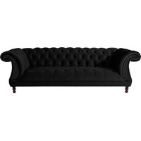 Schwarzes Neo Barock Sofa aus Samtvelours 253 cm breit von Möbel4Life