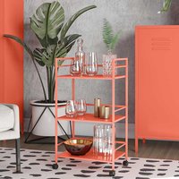 Serviertisch Metall Orange in modernem Design 77 cm hoch von Möbel4Life