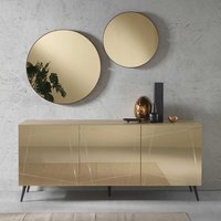 Sideboard mit Spiegelglas in Bronze und Taupe Fußgestell aus Metall von Möbel4Life