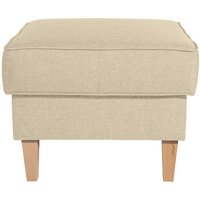 Sitzhocker Beige im Landhausstil Flachgewebe und Buche von Möbel4Life