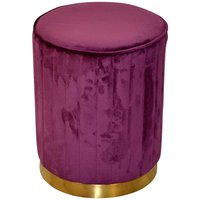 Sitzhocker aus Samt Bordeaux und Goldfarben von Möbel4Life