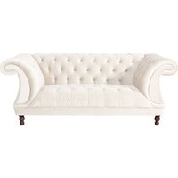 Sofa 2-Sitzer Cremefarben aus Samtvelours Neo Barock Stil von Möbel4Life