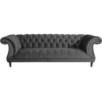 Sofa 3-Sitzer Anthrazit Velour im Barockstil 253 cm breit von Möbel4Life