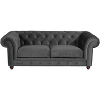 Sofa Anthrazit Chesterfield aus Samtvelours 216 cm breit von Möbel4Life