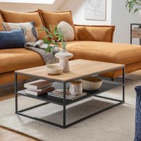 Sofa Tisch rechteckig aus Eiche Massivholz Bügelgestell von Möbel4Life