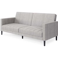 Sofa Webstoff hellgrau mit Rücken Klappmechanik 200 cm breit von Möbel4Life