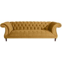 Sofa mit Steppungen Barock in Gelb und Nussbaumfarben 253 cm breit von Möbel4Life