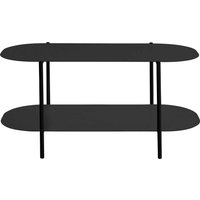Sofatisch Metall schwarz mit ovaler Tischplatte 100 cm breit von Möbel4Life