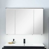 Spiegelschrank Korpus schwarz mit Glasböden LED Beleuchtung von Möbel4Life