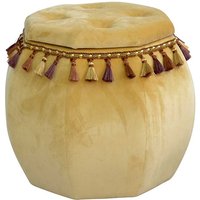 Stauraum Hocker im orientalischen Design Beige Samt von Möbel4Life