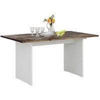 Tisch Esszimmer & Küche in Kiefer dunkel und Weiß Landhausstil von Möbel4Life