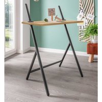 Verstellbarer Schreibtisch aus Eiche Massivholz und Metall 100 cm breit von Möbel4Life