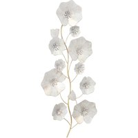 Wanddekoration floral aus Metall Weiß und Goldfarben von Möbel4Life