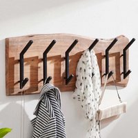 Wandgarderobe aus Akazie Massivholz und Metall Baumkante von Möbel4Life