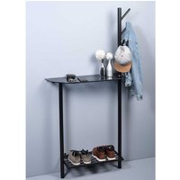 Wandgarderobe aus Metall und Glas Ablage für Schuhe von Möbel4Life