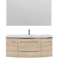Waschplatz mit Spiegel in Eiche Bianco Touchwood Made in Germany (zweiteilig) von Möbel4Life